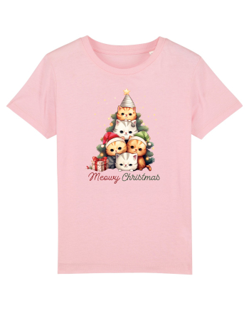 cu pisici de Craciun - Meowy Christmas Tree Cotton Pink