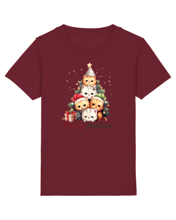 cu pisici de Craciun - Meowy Christmas Tree Burgundy