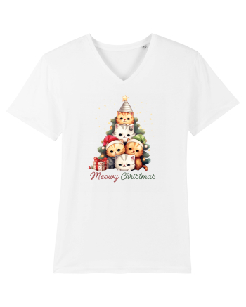 cu pisici de Craciun - Meowy Christmas Tree White