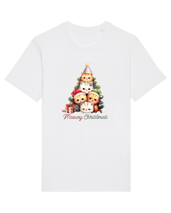 cu pisici de Craciun - Meowy Christmas Tree White
