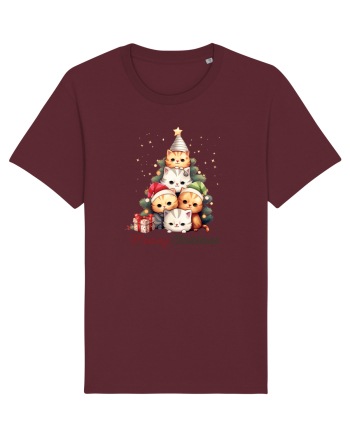 cu pisici de Craciun - Meowy Christmas Tree Burgundy