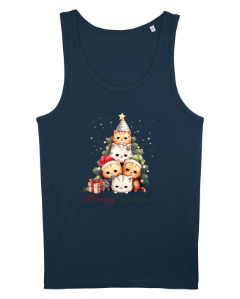 cu pisici de Craciun - Meowy Christmas Tree Navy