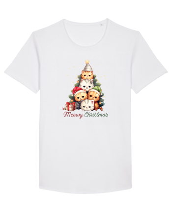 cu pisici de Craciun - Meowy Christmas Tree White