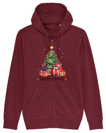 cu pisici de Craciun - Merry Catmas Tree Burgundy