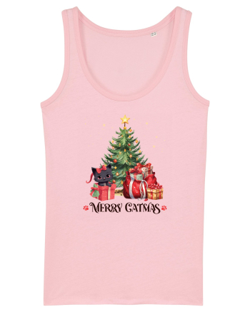 cu pisici de Craciun - Merry Catmas Tree Cotton Pink