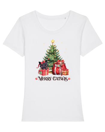 cu pisici de Craciun - Merry Catmas Tree White