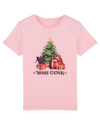 cu pisici de Craciun - Merry Catmas Tree Cotton Pink