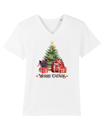 cu pisici de Craciun - Merry Catmas Tree White
