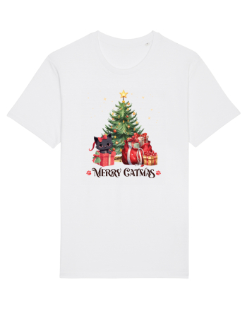 cu pisici de Craciun - Merry Catmas Tree White