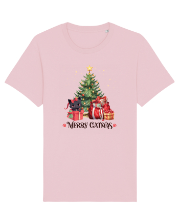 cu pisici de Craciun - Merry Catmas Tree Cotton Pink