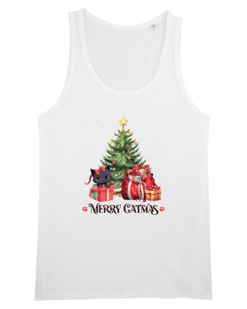 cu pisici de Craciun - Merry Catmas Tree White
