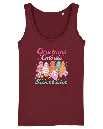 retro de Craciun - Christmas calories do not count Burgundy