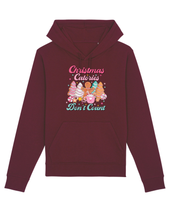 retro de Craciun - Christmas calories do not count Burgundy