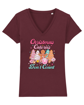 retro de Craciun - Christmas calories do not count Burgundy