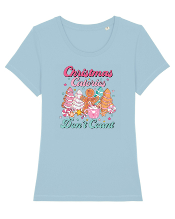 retro de Craciun - Christmas calories do not count Sky Blue