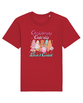 retro de Craciun - Christmas calories do not count Red