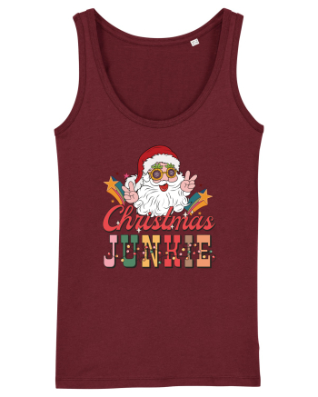 retro de Craciun - Christmas junkie Burgundy