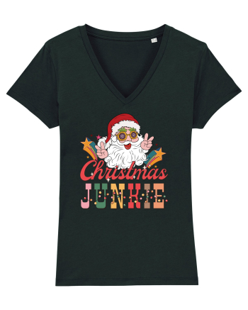 retro de Craciun - Christmas junkie Black