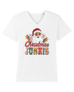 retro de Craciun - Christmas junkie Tricou mânecă scurtă guler V Bărbat Presenter