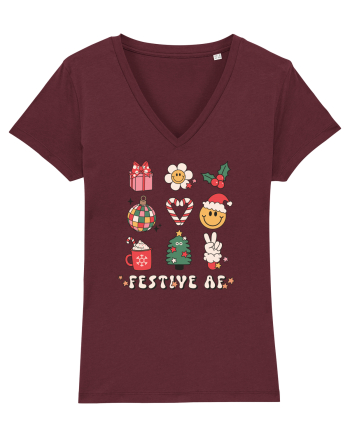 retro de Craciun - Festive AF Burgundy
