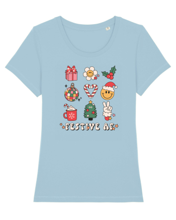 retro de Craciun - Festive AF Sky Blue