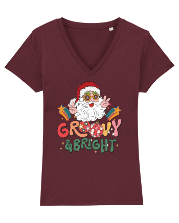 retro de Craciun - Groovy and bright Burgundy