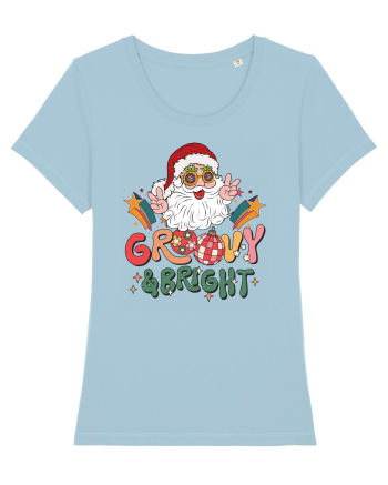 retro de Craciun - Groovy and bright Sky Blue