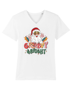 retro de Craciun - Groovy and bright Tricou mânecă scurtă guler V Bărbat Presenter