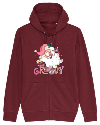 retro de Craciun - Groovy Disco Santa Burgundy