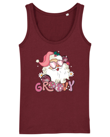retro de Craciun - Groovy Disco Santa Burgundy