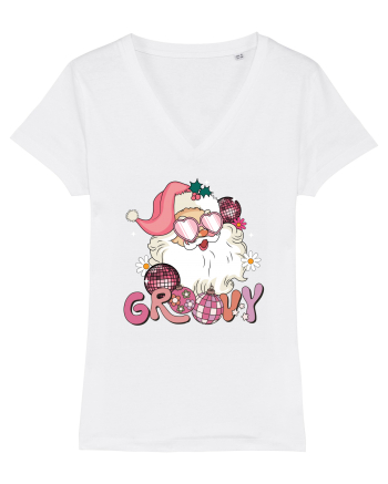 retro de Craciun - Groovy Disco Santa White