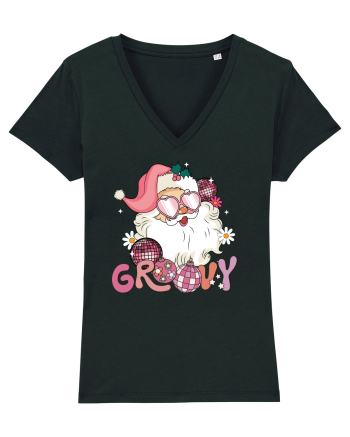 retro de Craciun - Groovy Disco Santa Black