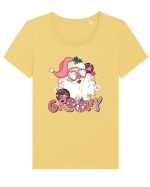 retro de Craciun - Groovy Disco Santa Tricou mânecă scurtă guler larg fitted Damă Expresser