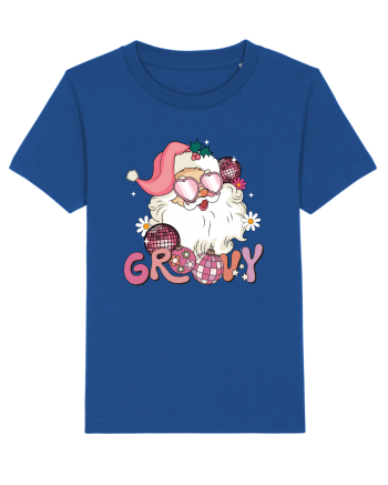 retro de Craciun - Groovy Disco Santa Majorelle Blue
