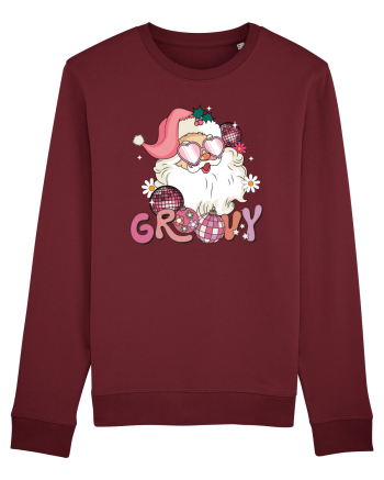 retro de Craciun - Groovy Disco Santa Burgundy