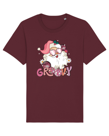 retro de Craciun - Groovy Disco Santa Burgundy