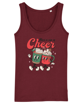 retro de Craciun - Have a cup of cheer Burgundy