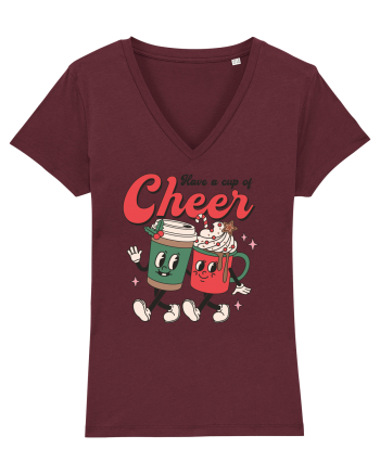retro de Craciun - Have a cup of cheer Burgundy