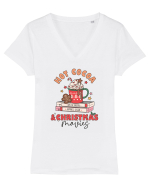 retro de Craciun - Hot cocoa and christmas movies Tricou mânecă scurtă guler V Damă Evoker