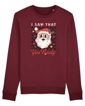 retro de Craciun - I saw that you nasty Burgundy