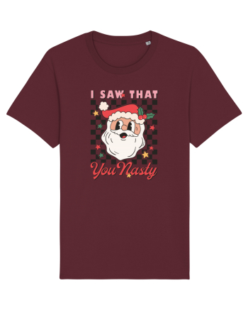retro de Craciun - I saw that you nasty Burgundy