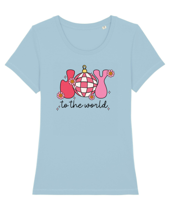 retro de Craciun - Joy to the world Sky Blue