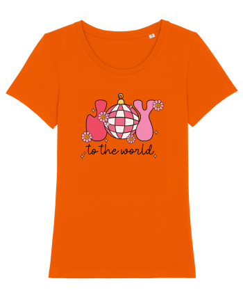 retro de Craciun - Joy to the world Bright Orange