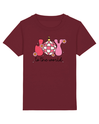 retro de Craciun - Joy to the world Burgundy