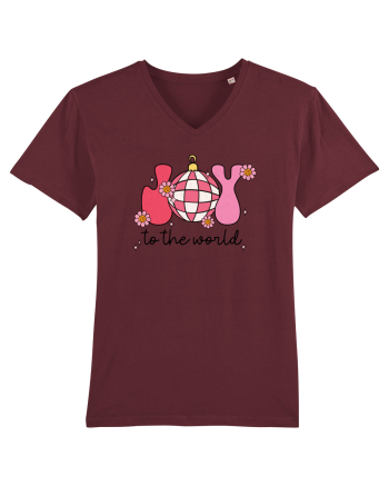 retro de Craciun - Joy to the world Burgundy