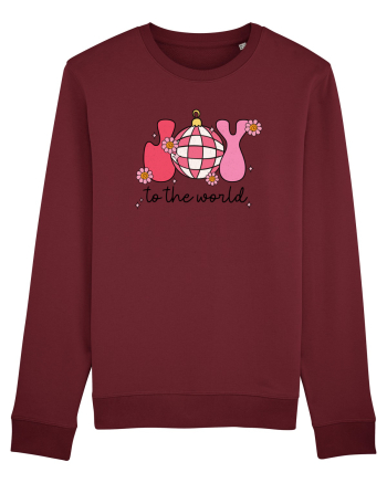 retro de Craciun - Joy to the world Burgundy