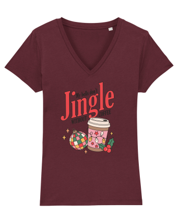 retro de Craciun - My bells do not jingle without coffee Burgundy