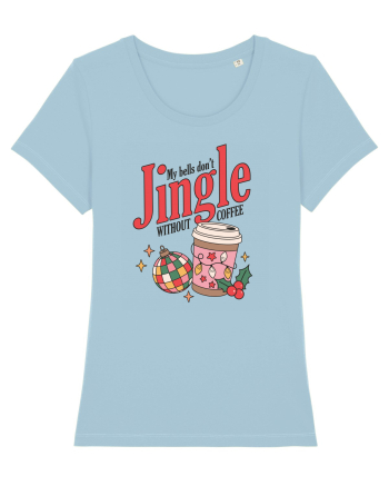 retro de Craciun - My bells do not jingle without coffee Sky Blue