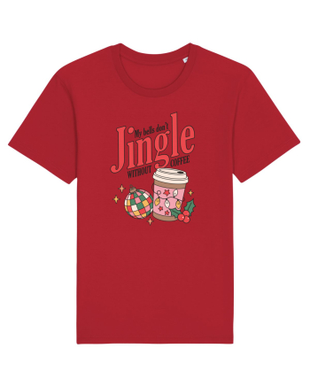 retro de Craciun - My bells do not jingle without coffee Red