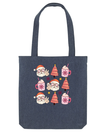 retro de Craciun - Santa cocoa tree Midnight Blue